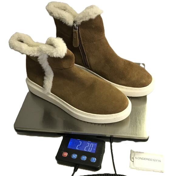 Mark Fisher Foggie Ankle Boots Beige Womens Size 8M Suede Faux Fur Round Toe main image 7